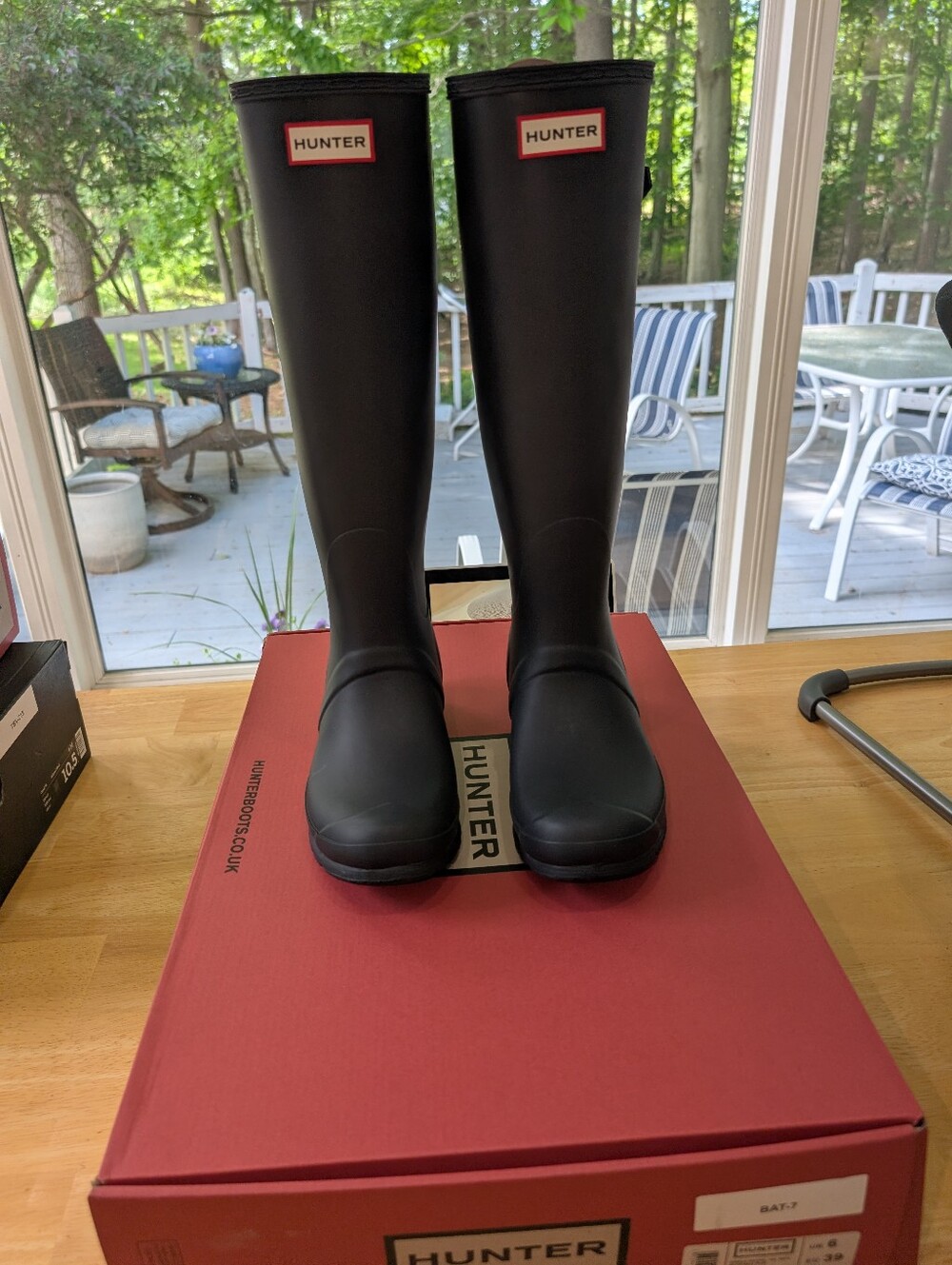 Hunter Tall Rain Boots in Black Women's 8